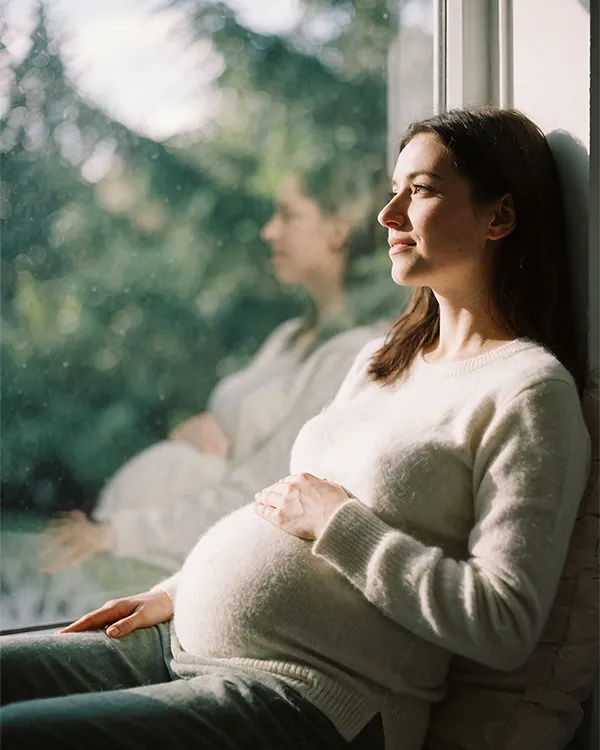 A woman finding hope and support during prenatal depression treatment