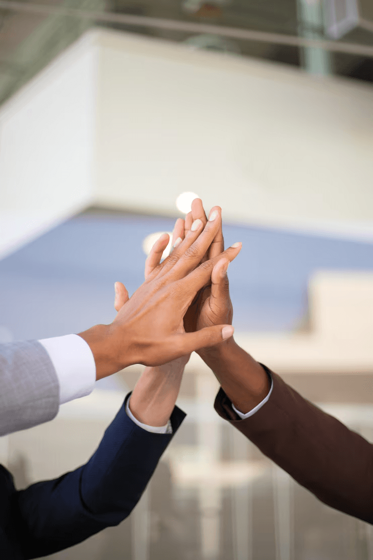 A group High-Five