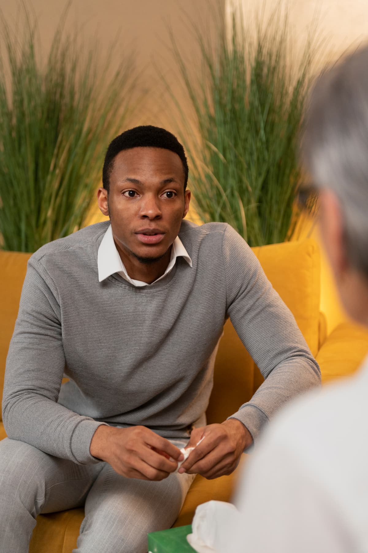 Young Man Seeking Help
